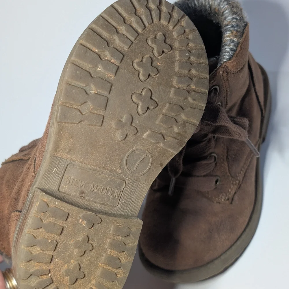 🤎 Steve Madden Brown Faux Suede Toddler Boots (Size 7)